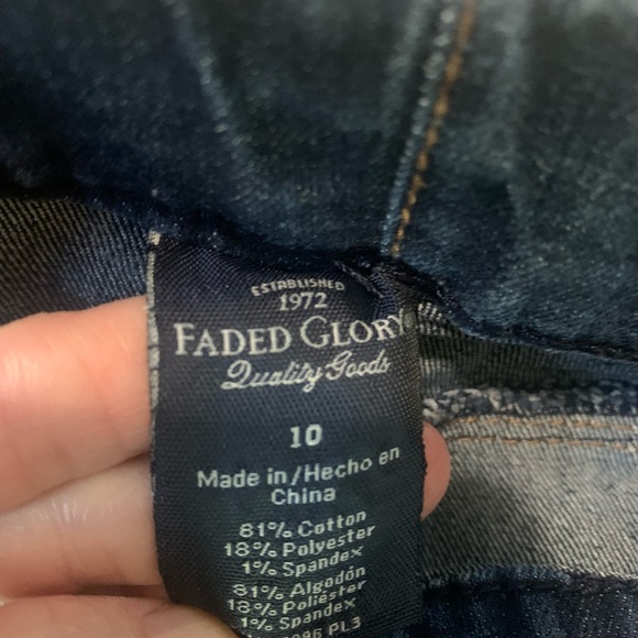 WOMENS FADED GLORY DENIM JEAN LEGGINGS SZ 10 - Picture 3 of 3